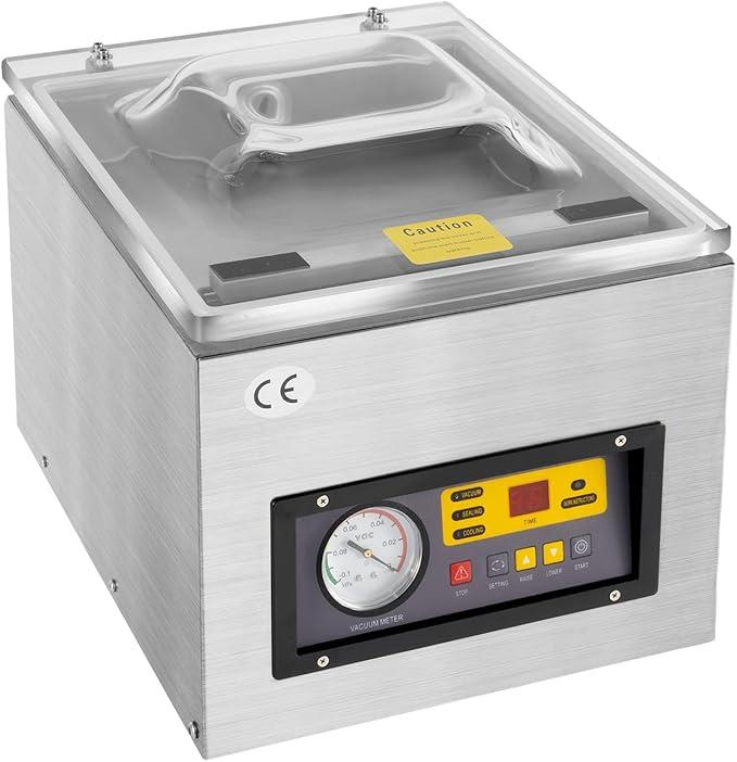 Profi Vakuumierer & Vakuummaschine, Schwerlast-Vakuumiergerät für Lebensmittel, Industrietauglich, Automatische Absaugung (Trocken/Feucht), 2-Stufen-Druckregelung, Robuster Aluminiumkörper