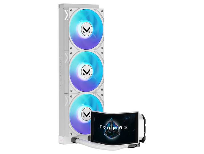 NEOX 360 Refroidisseur de CPU AIO ARGB Blanc – Écran AMOLED incurvé de 6,67 avec effets visuels 3D, Écran personnalisable, Compatible avec Intel LGA 1851/1700 &amp; AMD AM5/AM4