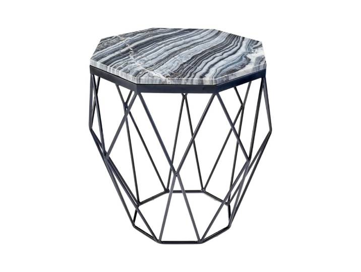 Table basse en marbre gris pied design en fer 50x50x50cm