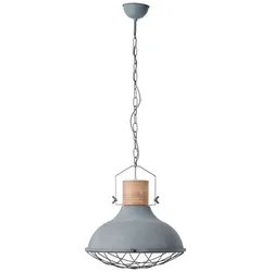 Brilliant Pendelleuchte Emma grau Beton Industrial stil E27 max. 60W Ø47cm