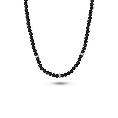 Kuzzoi "Halskette Lava Schwarz 925 Sterling Silber"