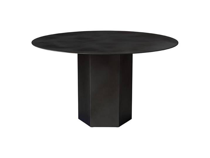 GUBI table ronde EPIC DINING TABLE Ø 130 cm (Midnight Black Steel - Acier)
