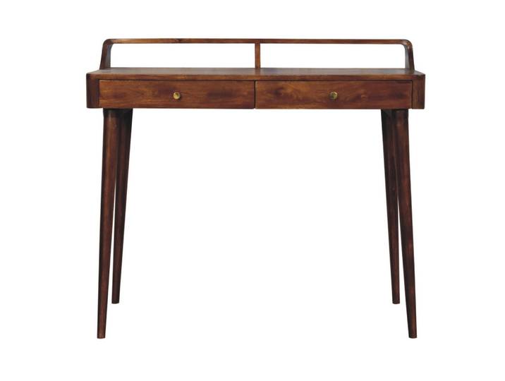 Artisan Furniture Konsole Elevated Kastanie, 2 Schubladen, Dunkelbraun, Mangoholz, Echtholz,Mangoholz, Holz Optik, Rechteckig, 100x88x45 cm, Wohnzimmer, Wohnzimmertische, Konsolentische