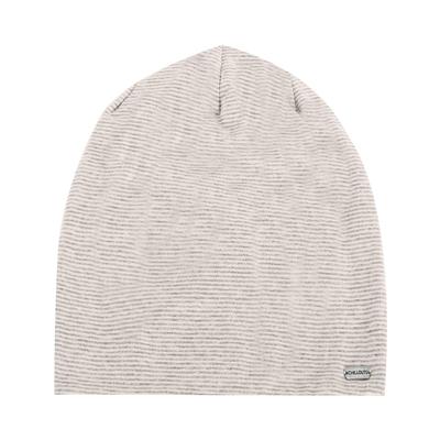 Beanie CHILLOUTS "Pittsburgh Hat", Damen, grau (nature, grau), Feinstrick, Baumwollmischung, Mützen Beanie, gestreifte Longbeanie aus Baumwolle