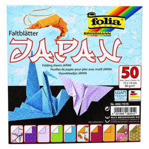 Folia Faltblätter 492/1515 Japan, 15 x 15cm, 80g/m², 10 Motive sortiert, 50 Blatt