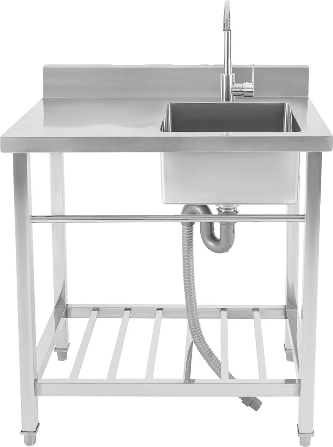 Küchenspüle, freistehendes Design, langlebiger Edelstahl, silber