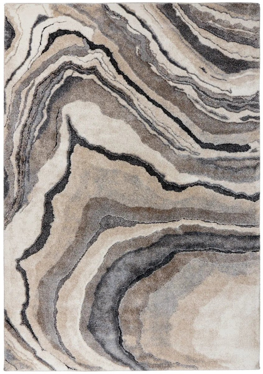 Hoogpolig Vloerkleed Firenze Geoden Grijs Abstract Rechthoekig