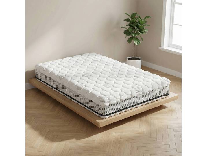 Wende-Taschenfederkernmatratze Chikko 160 x 210cm H2 / H3 Kern: Viscoschaum / Taschenfederkern Bezug: Doppeltuch Weiß