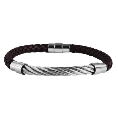 Armreif ADELIA´S "Armband – Armreif aus Leder 21 cm", braun, Armbänder, Damen, 21cm, Leder, Armreif, Ein stilvolles Geschenk für besondere Momente