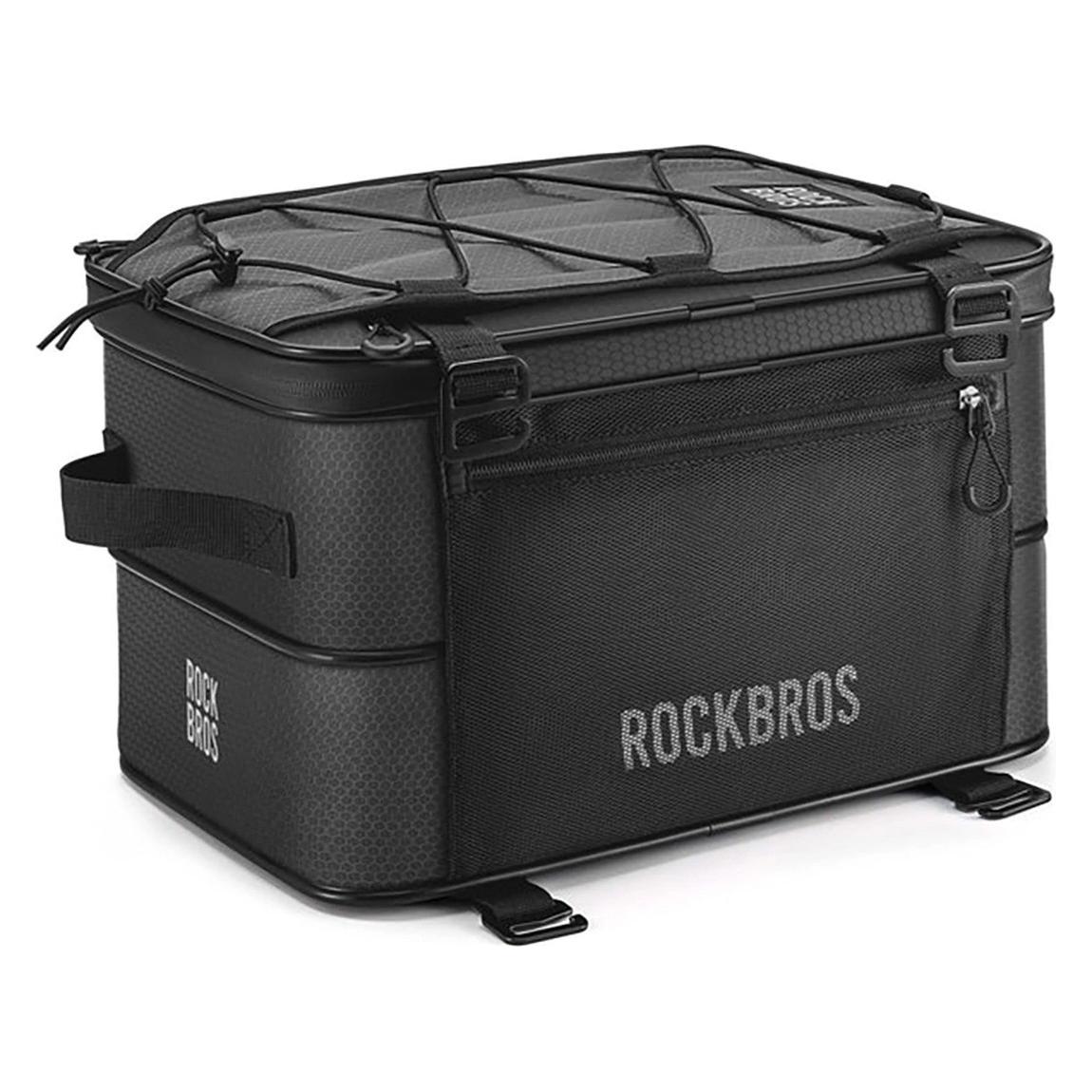 Rockbros Torba rowerowa A30 ROAD TO SKY składana na bagażnik 15-30 l - czarna (15 l, Gepäckträgertasche) (30140093001)