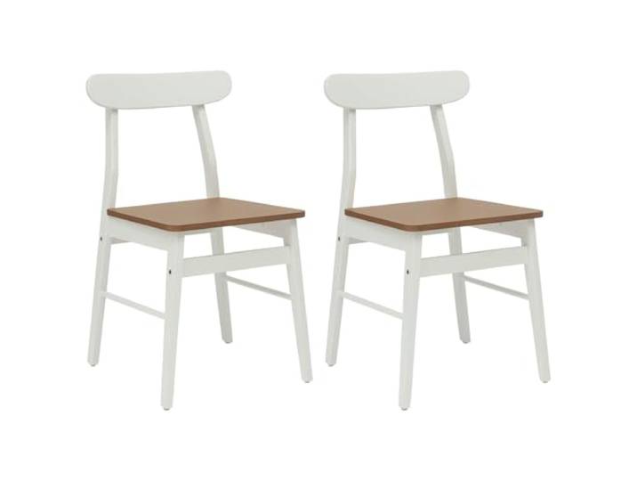 fsahslih Esszimmerstuhl 2er Set, Massivholz Küchenstuhl, Natur Weiß Ergonomische Sitzgelegenheit aus Kautschukholz mit 160 kg Belastbarkeit für Küche, Wohnbereich und Homeoffice.