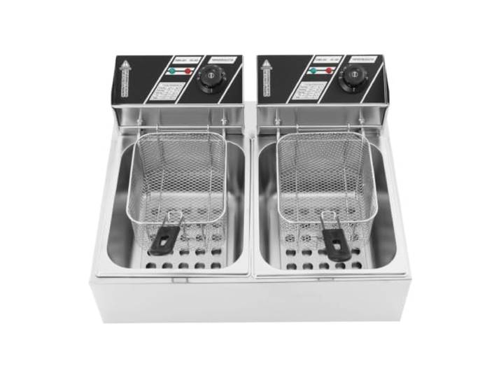 12L 2,5 KW + 0, Kommerzielle Doppeltank-Elektrofritteuse Aus Edelstahl