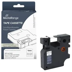 MediaRange Schriftband D1 MRDY45013 ersetzt DYMO D1/45013/S0720530 , 12 mm, schwarz auf weiß, 1 St.