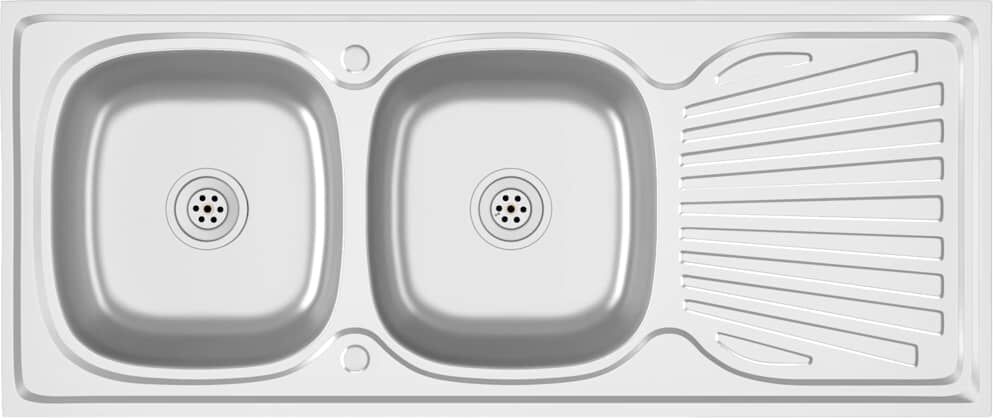 vidaXL Évier de cuisine à double évier argenté 1200x600x155 mm inox