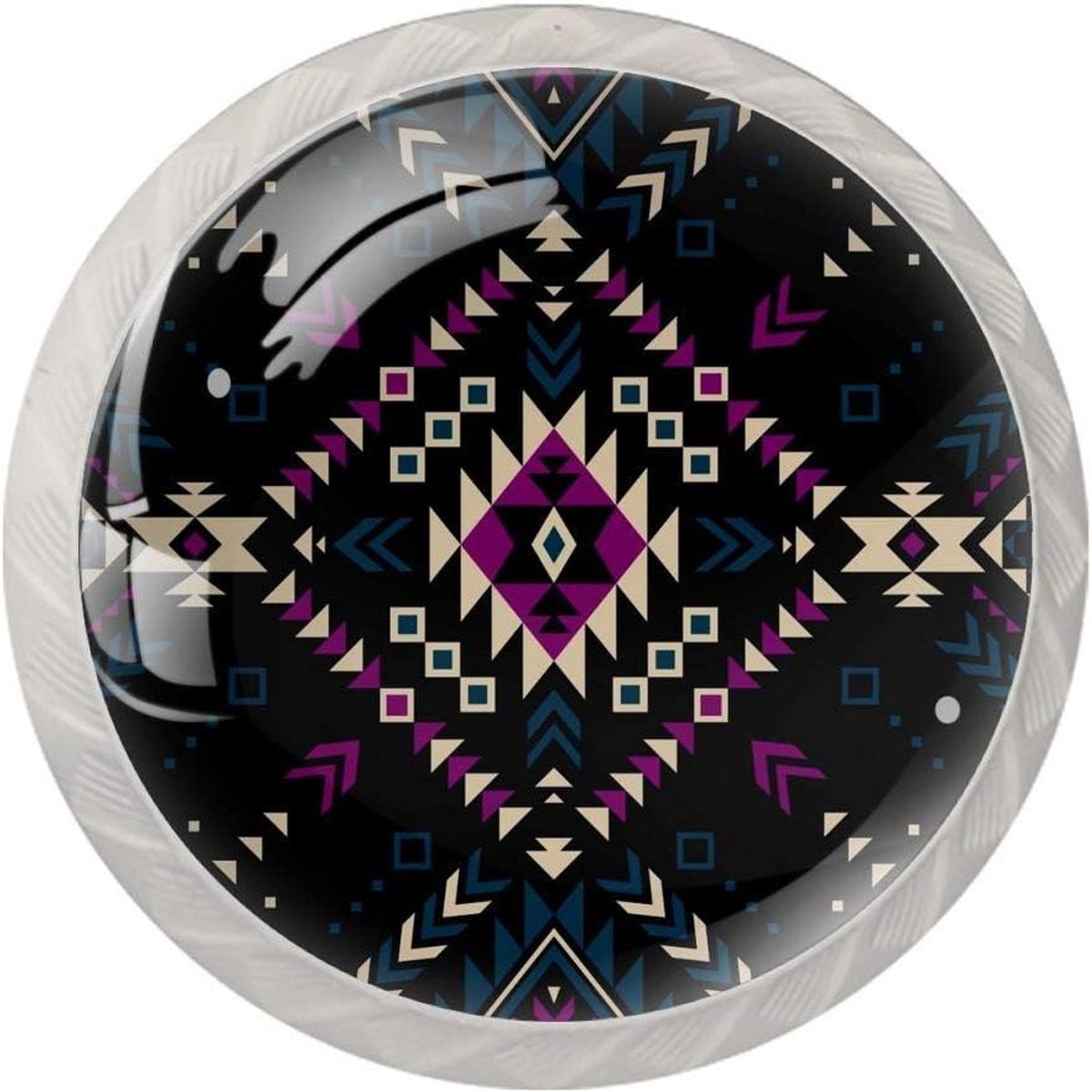 Meubelgreep Decoratie - Ladeknop Kastgreep met Geometrisch Patroon - Multicolor