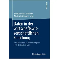 Daten in der wirtschaftswissenschaftlichen Forschung, Fachbücher von Markus Zwick, Dierk Hirschel, Peter Paic