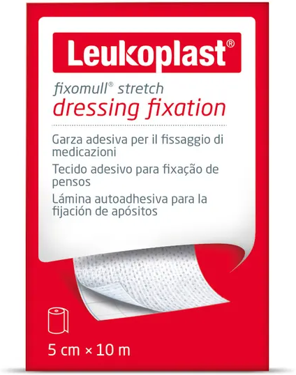 ESSITY ITALY SpA Leukoplast Fixomull Stretch Dressing Fixation Garza Adesiva 5x1000cm - Adesivo per Fasciature