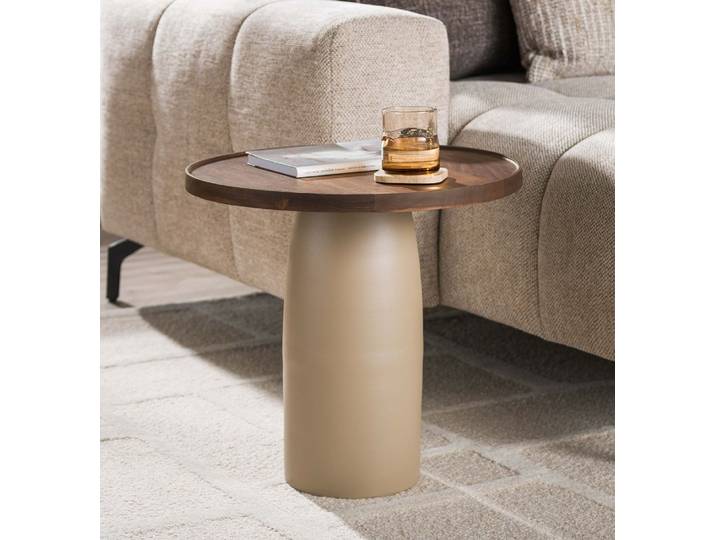Couchtisch Zeron , rund , Akazie massiv , Braun