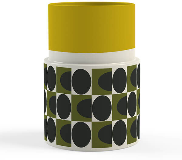 Orla Kiely Spot Square Yellow Oval Utensil Pot