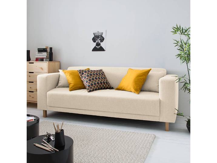 Sofa relax 3-Sitzer Webstoff Beige/Creme Webstoff 217 x 76 x 80cm Modern