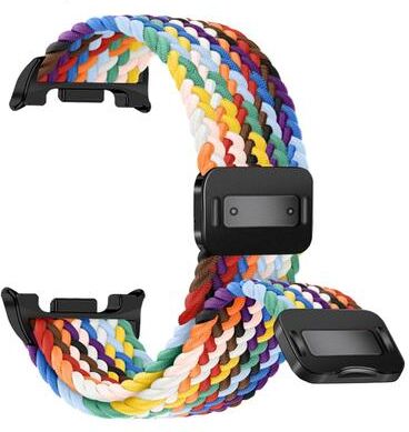 Everyday Crate Samsung Galaxy Watch8 Classic Magnetic Nylon Watch Band Adjustable Braided Stretch Strap rainbow