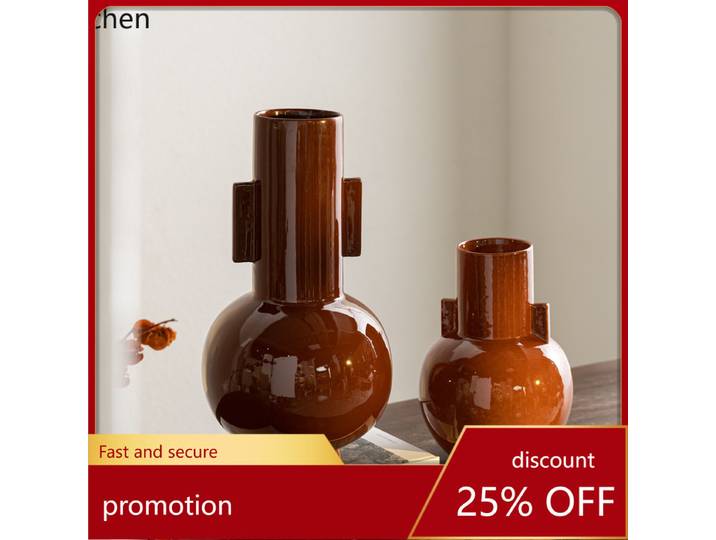 YFY – Vase en céramique Vintage français haut de gamme, Arrangement de fleurs d'entrée, récipient de fleurs d'art doux pour chez l'habitant