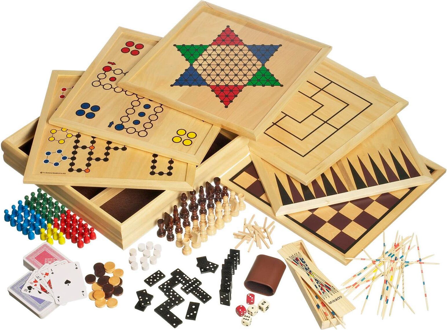 Spiel PHILOS "Spielesammlung Holz", bunt, Spiele, Kinder, Spiel, Made in Germany