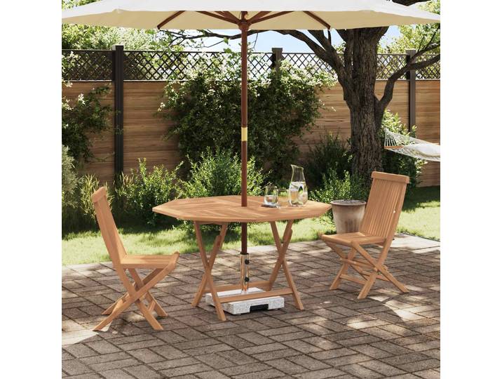vidaXL Garten Bistro Set 3 stk. Natur Massivholz Teak