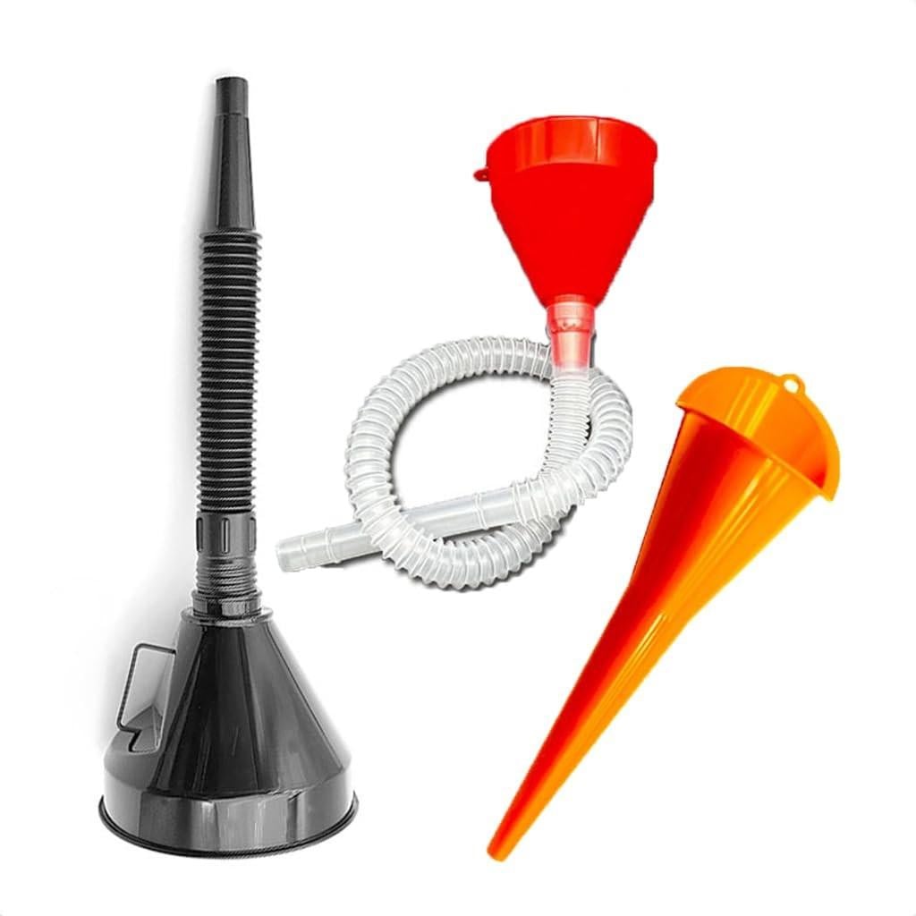 Set van 3 trechters met slang voor olieverversing