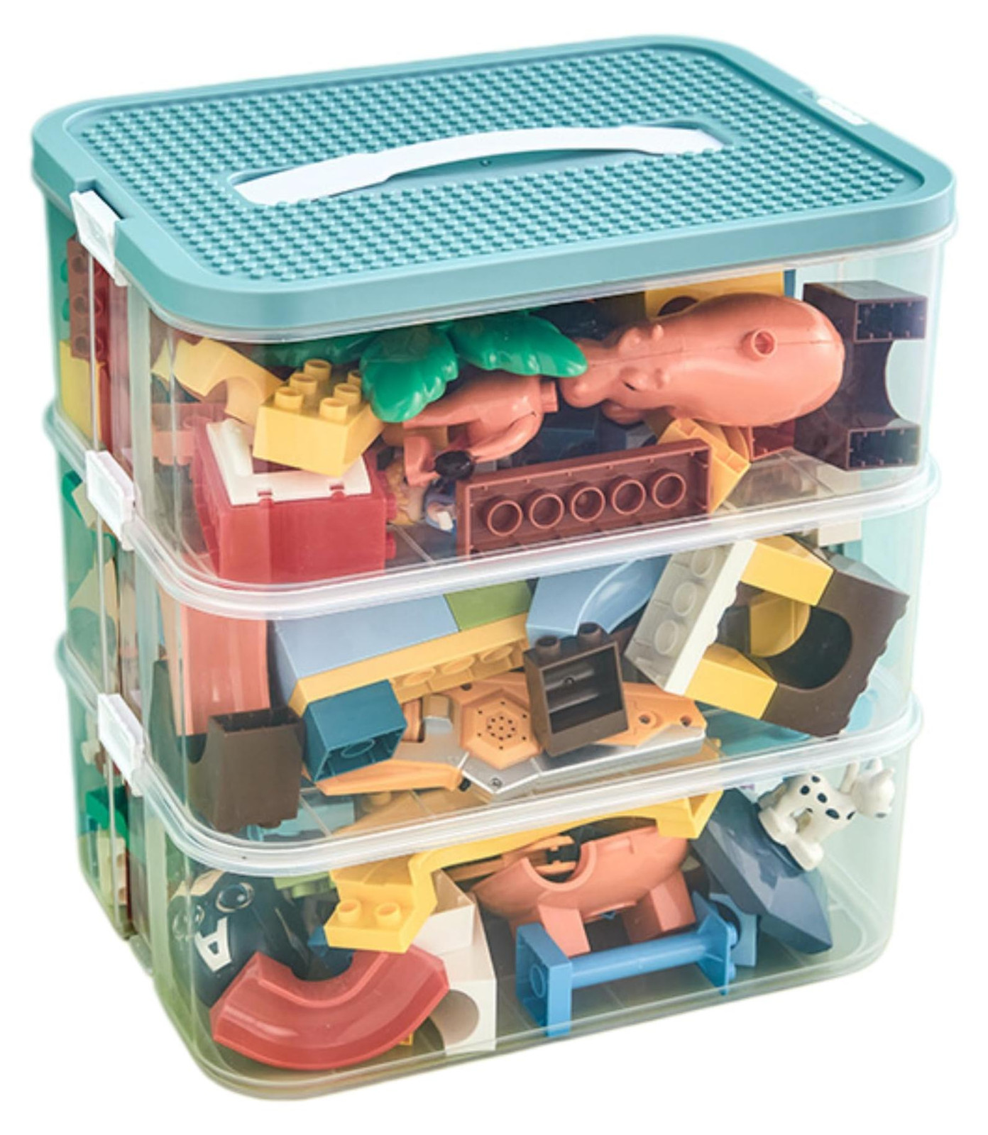 Dripio Stapelbare opbergboxen met deksels, set van 3, groen