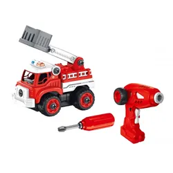 Feuerwehrauto mit Fernbedienung Bauset - Fernsteuerung, inklusive Zubehör - Buki France - Kreativspielzeug für Kinder