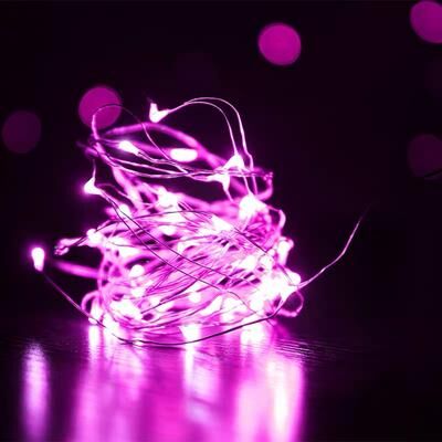 Universal Stock Fairy Lights Copper Wire String Lights For Wedding Centerpieces, Parties & Home Decor pink