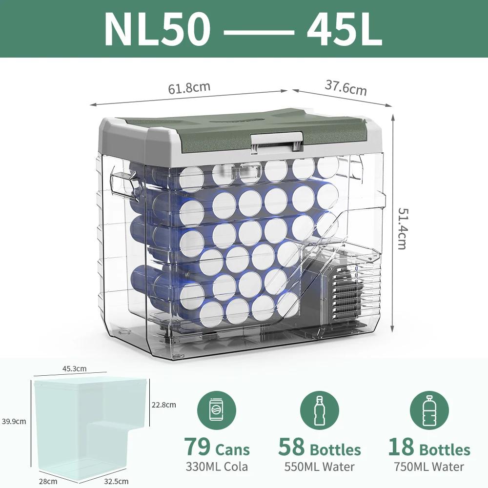 Auto Kühlbox - Kompressor Kühlgefrierbox 45L - 12/24V DC & 100-240V AC - -20 bis 20°C - Tragbare Camping Kühltruhe für Reisen
