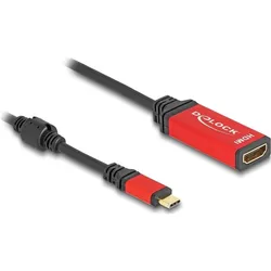 Delock USB Type-C™ zu HDMI Adapter (DP Alt Mode) 8K 60 Hz mit HDR Funktion rot (HDMI), Video Adapter, Rot