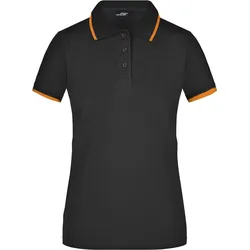 James & Nicholson Damen Piqué Polo Tipping JN934 black/orange S