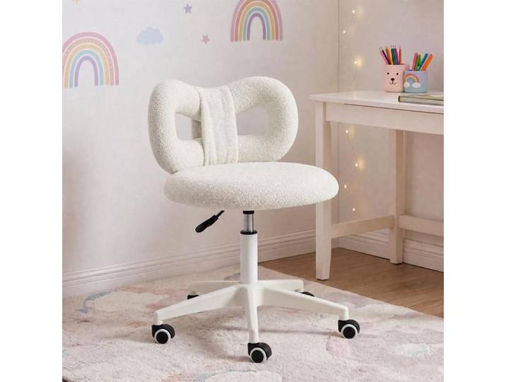 ViYi.Chaise De Bureau A roulettes - Chaise De Bureau Scandinave - Moderne - Réglable (61-75)cm - Max:90Kg - Chaise de Blanc