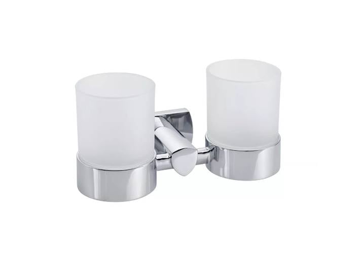 Diaqua - Doppelglashalter Biasca verchromt, One Size, Weiss