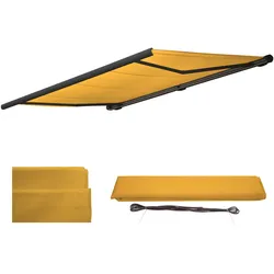 Ersatz-Bezug für Markise H122, Vollkassette Ersatzbezug Sonnenschutz 4x3m ~ Polyester gelb