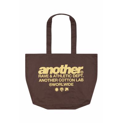 Tragetasche ANOTHER COTTON LAB "Another Cotton Lab Rave Canvas Bag", Gr. onesize, braun (schwarz braun), Baumwolle, Taschen