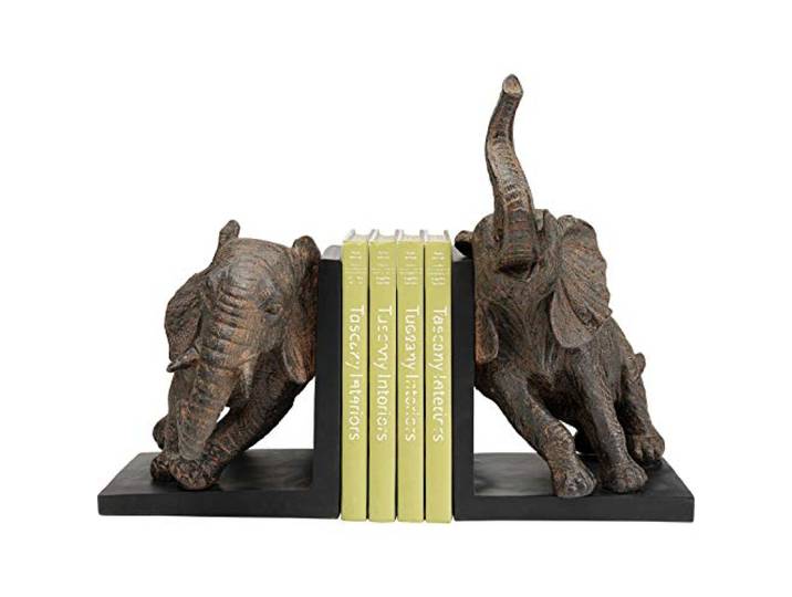 Kare Design Buchstützen Elefanten Figuren (2/Set), Schwarz