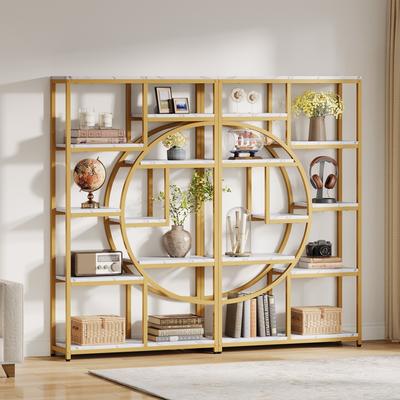 Bluebell Bookshelf Industrial 5 Tier Etagere Bookcase, Freestanding Tall Bookshelves