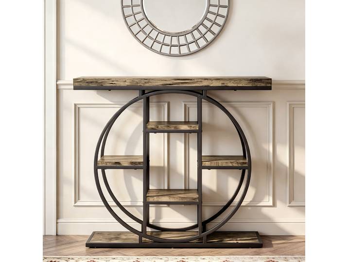 HOMCOM Console Industrielle 6 Étagères Rangement 100x30x81,5cm
