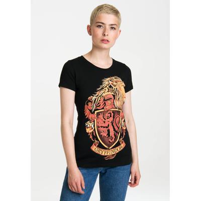T-Shirt LOGOSHIRT "Gryffindor", Damen, Gr. XS, schwarz, 100% Baumwolle, bedruckt, normal, Rundhals, Shirts T-Shirt, mit hochwertigem Siebdruck