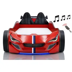 Autobett Kinder 90x200 Jungen LED Leuchte Unterbodenbeleuchtung Sound Fernbedienung