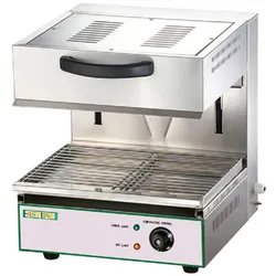 Salamander zum Erhitzen, Raspeln und Toasten. Konstruktion aus rostfreiem Stahl. Oberer Rost verstellbar. EasyLine von FIMAR, Modell EMH450S