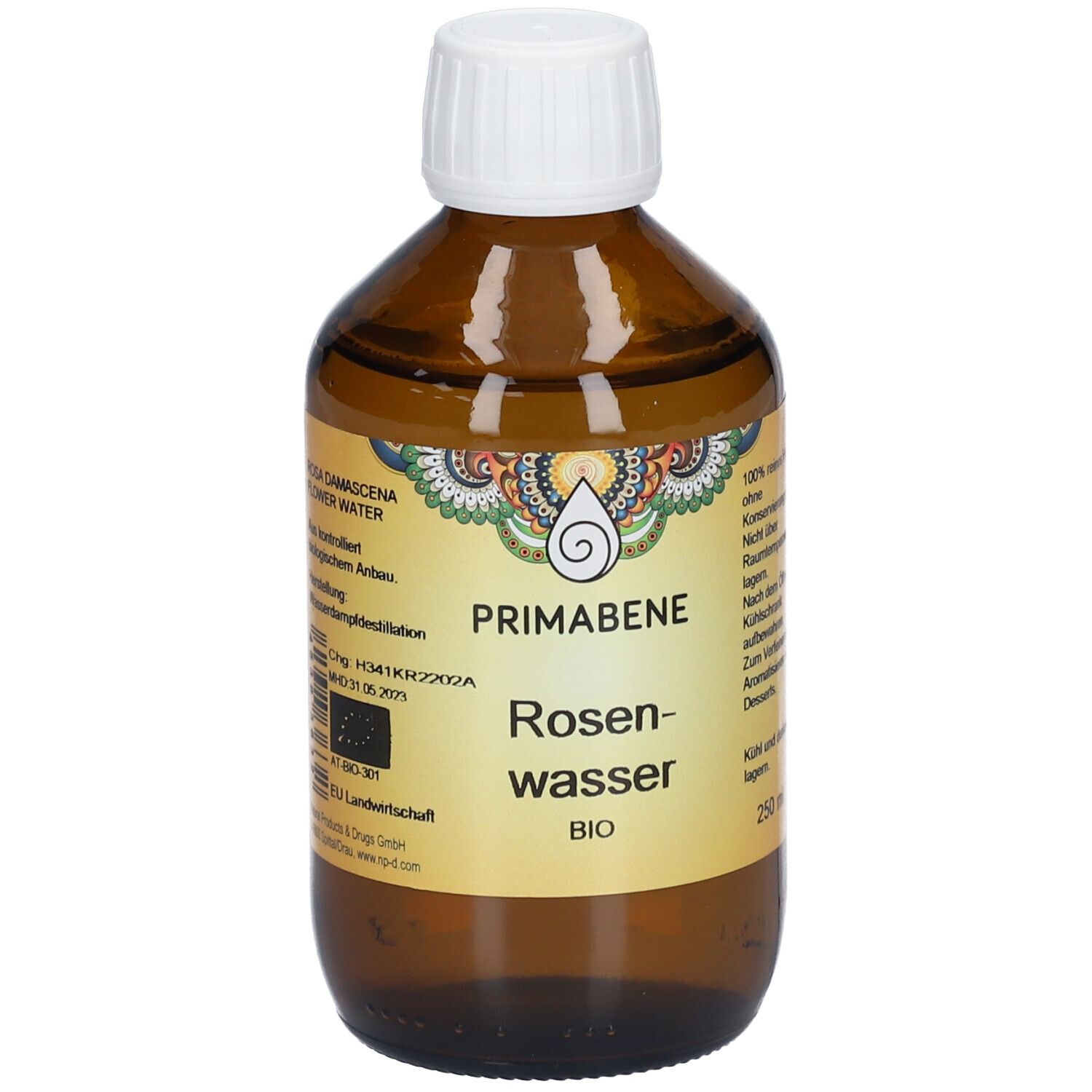 Rosenwasser Hydrolat BIO PRI 250 ml Flüssigkeit zum Einnehmen