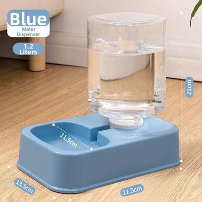 Uplift Essentials Automatic Gravity Fed Pet Food And Water Dispenser Set blue Dispenser