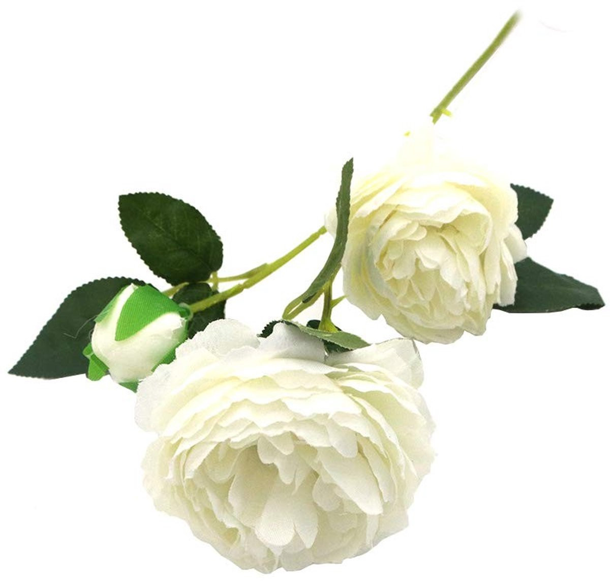 Dailygoody Kunstmatige Pioenbloemen van Zijde - Wit - 5 Stuks