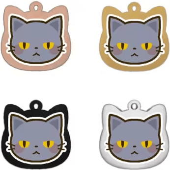 Inspire Picks Personalized Stainless Steel Pet Name Tag With Colorful Pattern Design 7 silvery