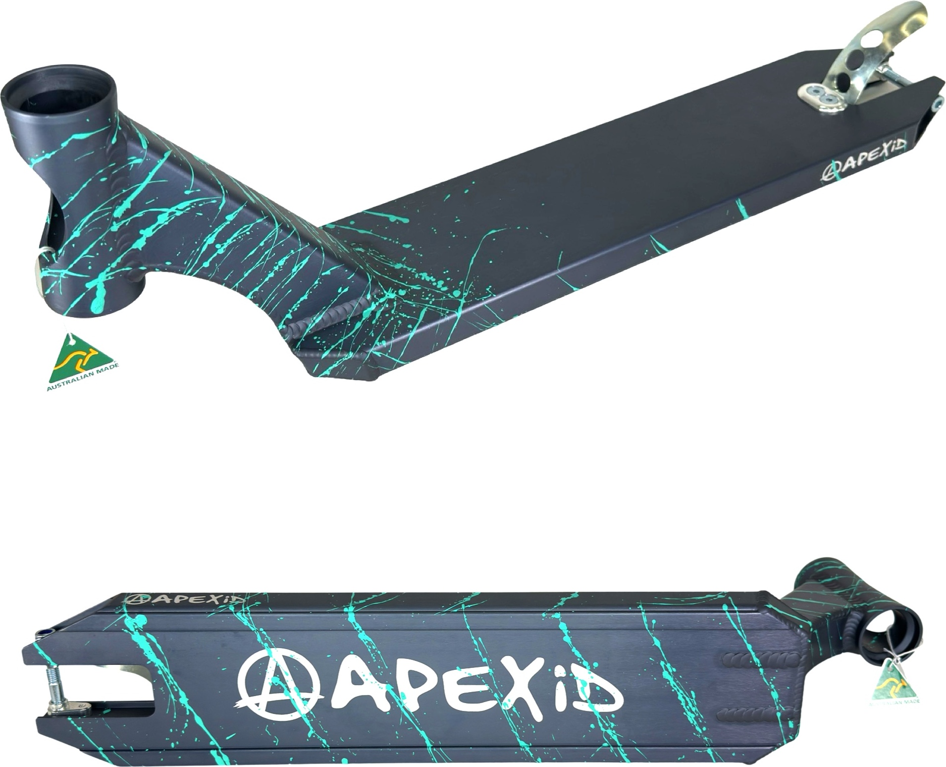 Apex Pro Stunt-Scooter Deck 580 (49cm) Splash grau/türkis